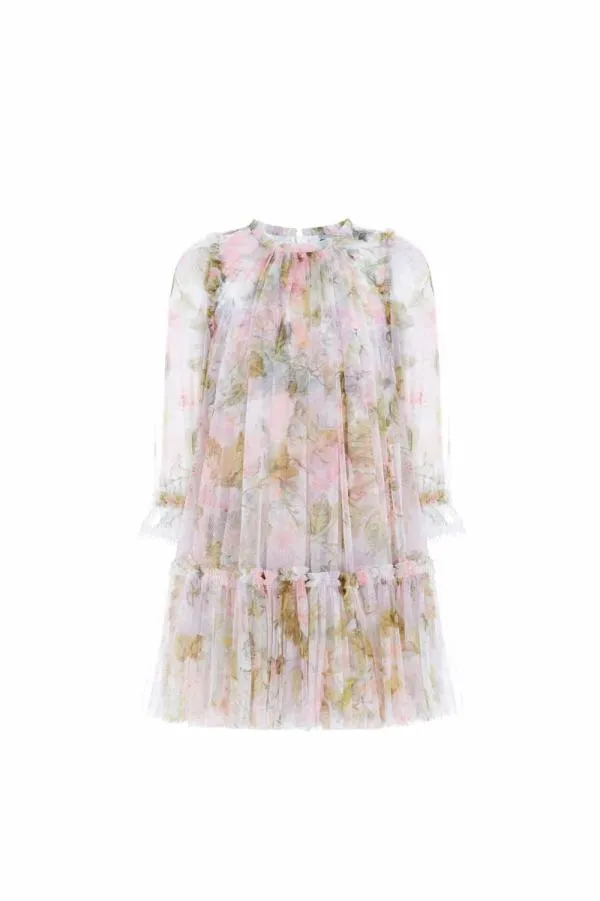 KIDS Needle and Thread Rose Powder Long Sleeve Kids Dress Multi KIDS Needle and Thread Rose Powder Long Sleeve Kids Dress Multi