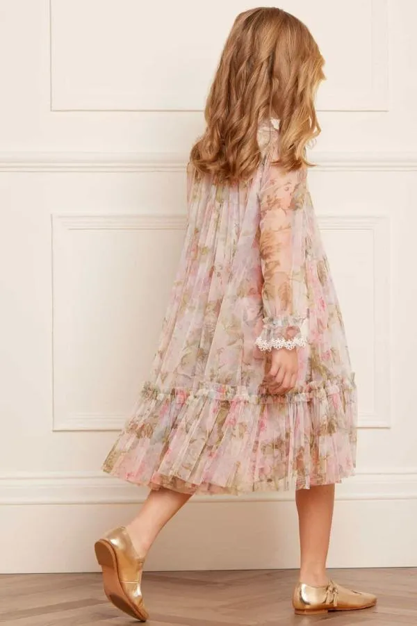 KIDS Needle and Thread Rose Powder Long Sleeve Kids Dress Multi KIDS Needle and Thread Rose Powder Long Sleeve Kids Dress Multi