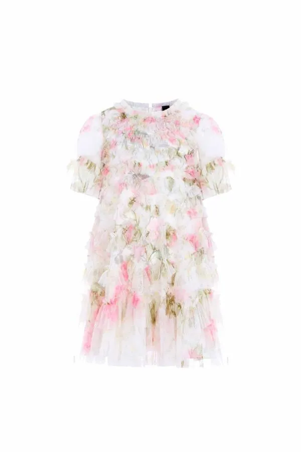 KIDS Needle and Thread Rose Scallop Ruffle Kids Dress Multi