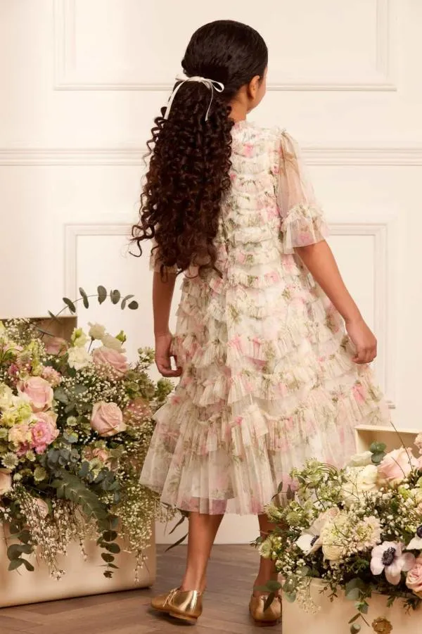 KIDS Needle and Thread Rose Scallop Ruffle Kids Dress Multi