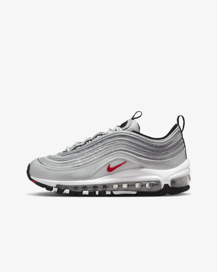 Kids Nike Older Kids 7 8211 15 Years Air Max 97 Metallic Silverwhitevarsity Red Kids Nike Older Kids 7 8211 15 Years Air Max 97 Metallic Silverwhitevarsity Red