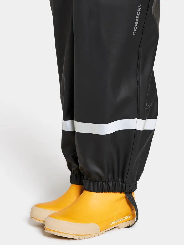 Kids Plaskeman Kid039s Pants Galon Black Didriksons Waterproof Trousers