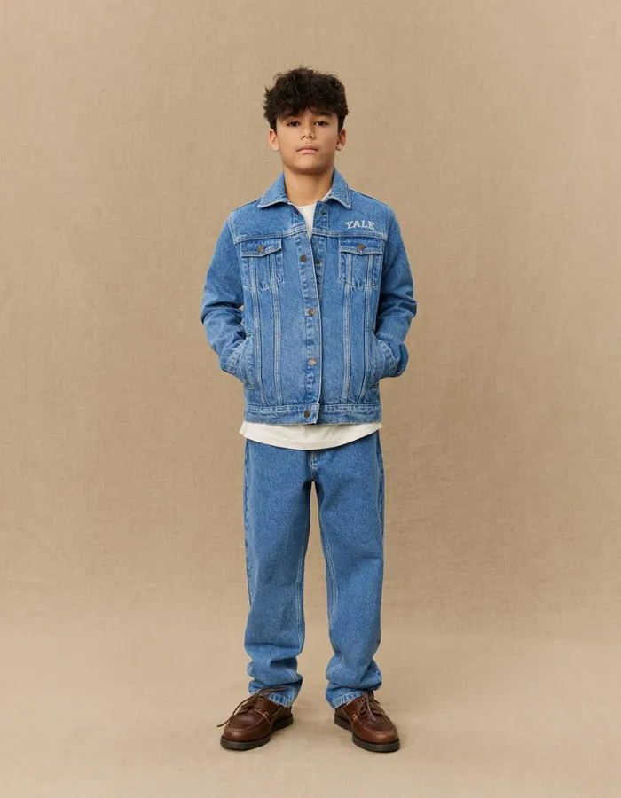 Kids Rally Yale Bulldog Denim Jacket KIDS 8211 Medium Indigo Wash Les Deux Yale