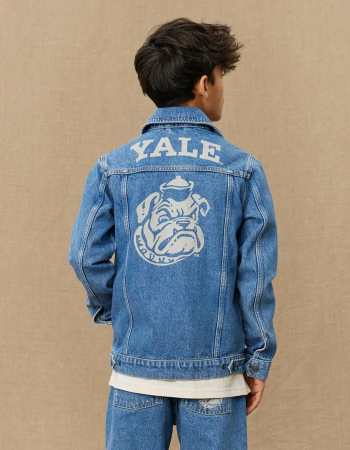 Kids Rally Yale Bulldog Denim Jacket KIDS 8211 Medium Indigo Wash Les Deux Yale