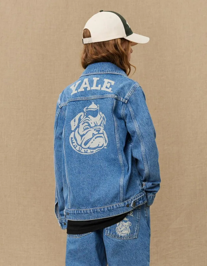 Kids Rally Yale Bulldog Denim Jacket KIDS 8211 Medium Indigo Wash Les Deux Yale