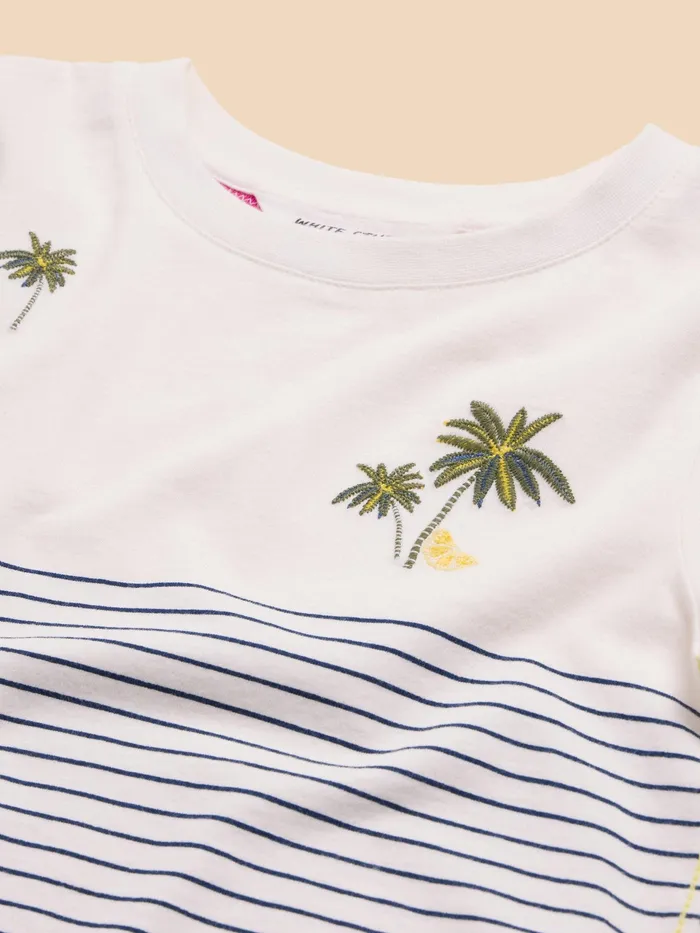 Kids White Stuff Girls039 Clothing Embroidered Stripe Tee Kids White Stuff Girls039 Clothing Embroidered Stripe Tee