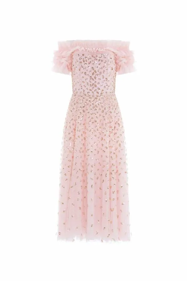 KIDSWomen Needle and Thread Autumn Leaves OffShoulder Ballerina Dress Pink KIDSWomen Needle and Thread Autumn Leaves OffShoulder Ballerina Dress Pink