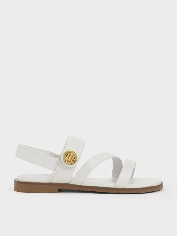 Kids Yara Girls039 Metallic Buckle Sandals 8211 Chalk CHARLES and KEITH Shoes Kids Yara Girls039 Metallic Buckle Sandals 8211 Chalk CHARLES and KEITH Shoes