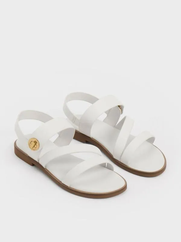 Kids Yara Girls039 Metallic Buckle Sandals 8211 Chalk CHARLES and KEITH Shoes Kids Yara Girls039 Metallic Buckle Sandals 8211 Chalk CHARLES and KEITH Shoes