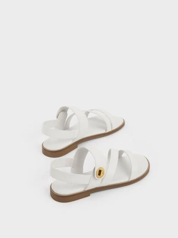 Kids Yara Girls039 Metallic Buckle Sandals 8211 Chalk CHARLES and KEITH Shoes Kids Yara Girls039 Metallic Buckle Sandals 8211 Chalk CHARLES and KEITH Shoes