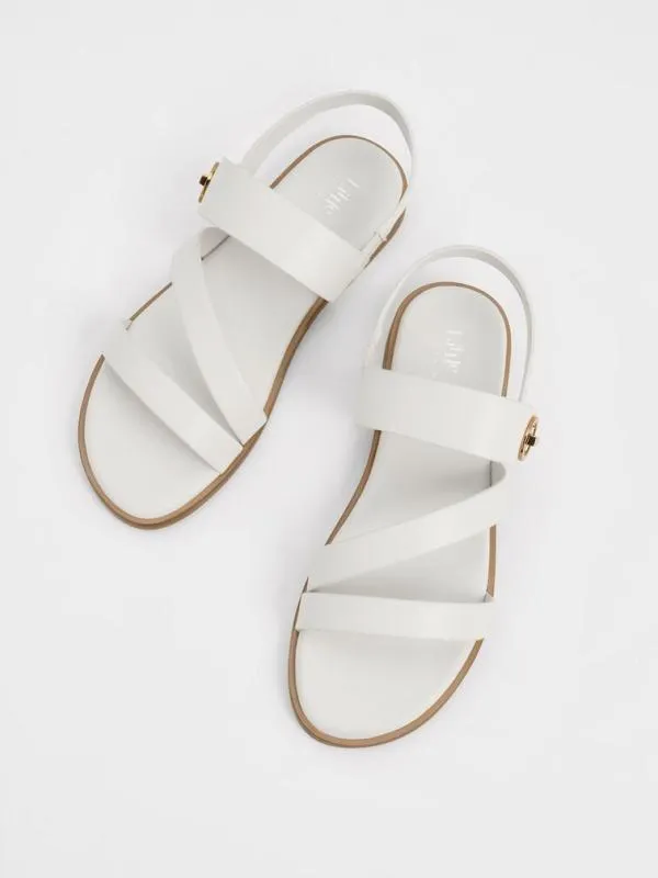 Kids Yara Girls039 Metallic Buckle Sandals 8211 Chalk CHARLES and KEITH Shoes Kids Yara Girls039 Metallic Buckle Sandals 8211 Chalk CHARLES and KEITH Shoes