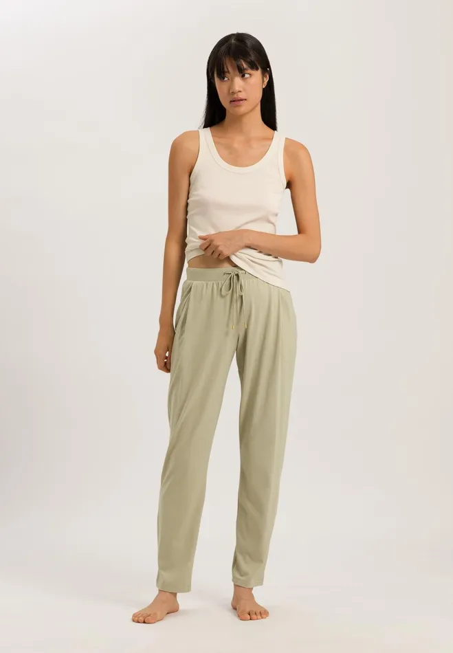 Knit Long Pant Moss Green Women HANRO Pajama Bottoms