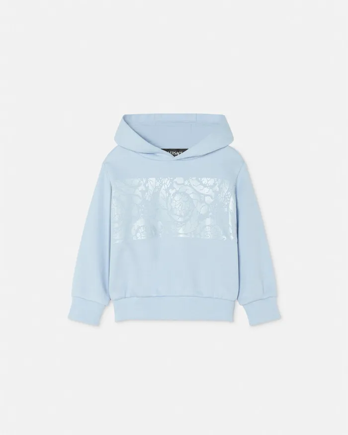 Knitwear and Sweatshirts Kids Versace Barocco Baby Hoodie Light Bluewhite