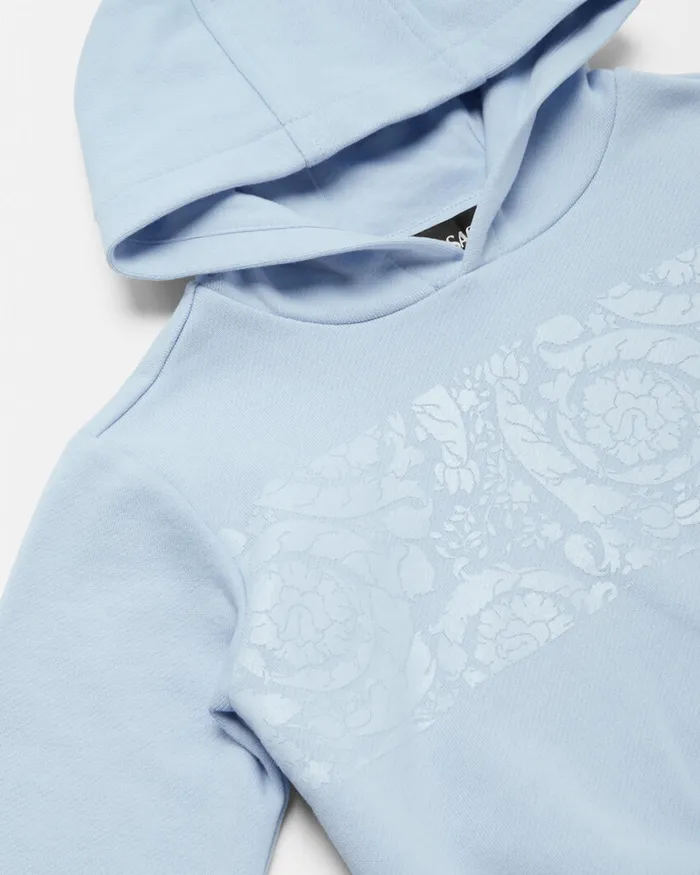Knitwear and Sweatshirts Kids Versace Barocco Baby Hoodie Light Bluewhite