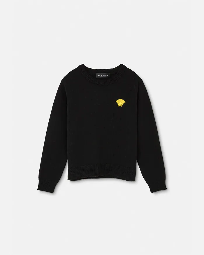 Knitwear and Sweatshirts Kids Versace Embroidered Sweater Black