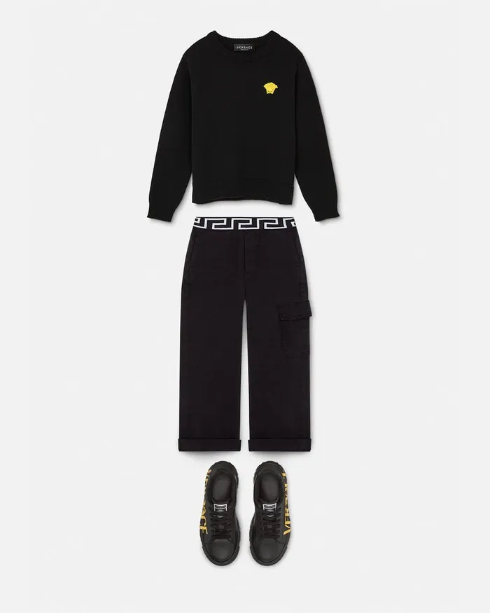 Knitwear and Sweatshirts Kids Versace Embroidered Sweater Black