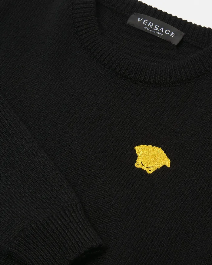 Knitwear and Sweatshirts Kids Versace Embroidered Sweater Black