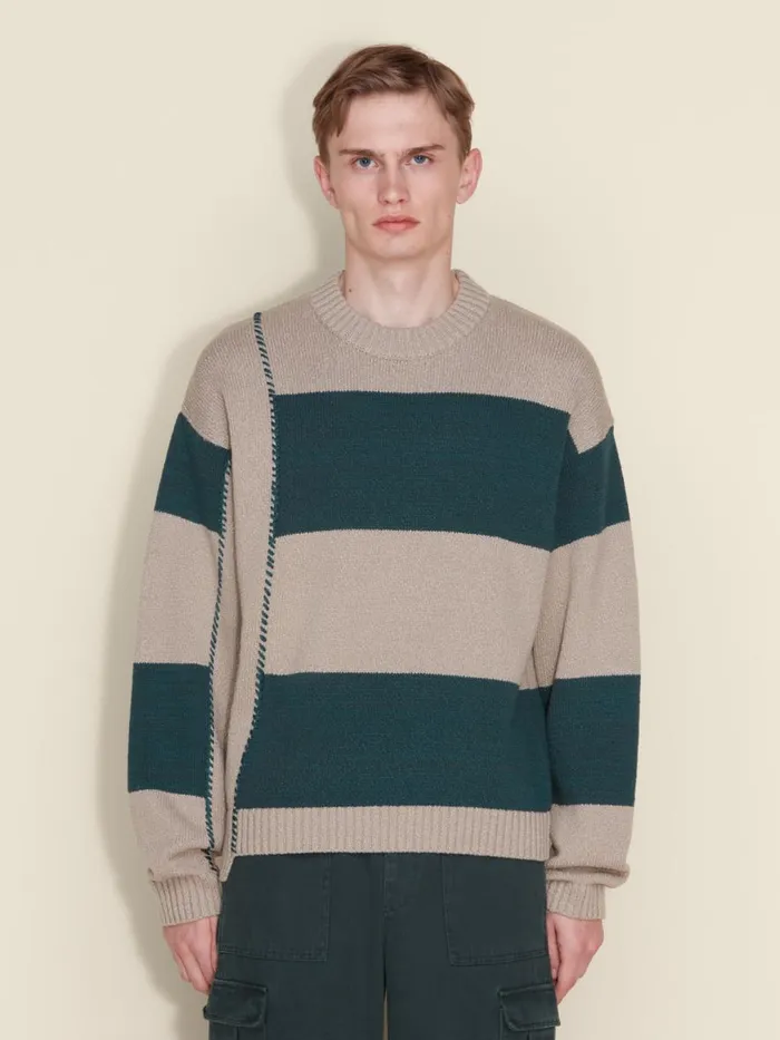Knitwear Men Holzweiler Baha Heritage Crew Sand Mix