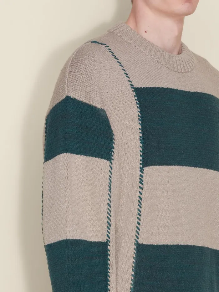Knitwear Men Holzweiler Baha Heritage Crew Sand Mix