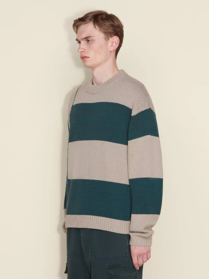 Knitwear Men Holzweiler Baha Heritage Crew Sand Mix