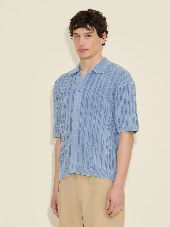 Knitwear Men Holzweiler Drift Polo Lt Blue