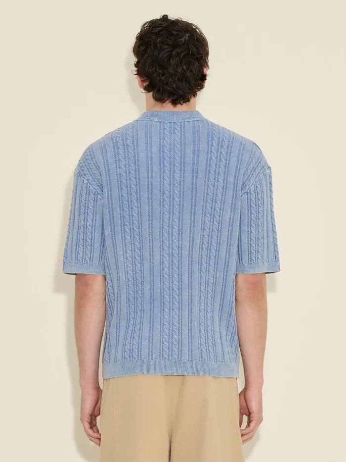 Knitwear Men Holzweiler Drift Polo Lt Blue