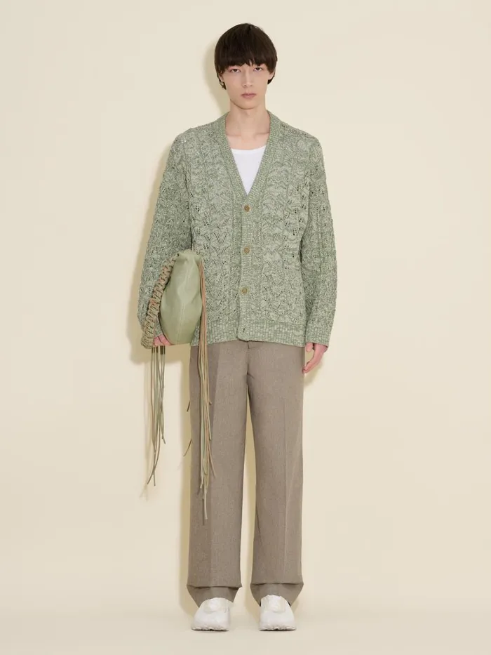 Knitwear Men Holzweiler Manila Bloom Cable Cardigan Green Mix