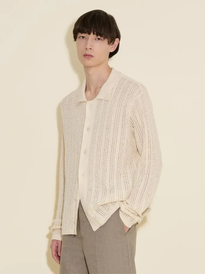 Knitwear Men Holzweiler Rina Knit Cardigan Ecru
