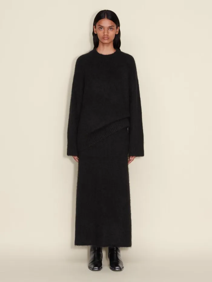 Knitwear Women Holzweiler Fure Fluffy Knit Skirt Black