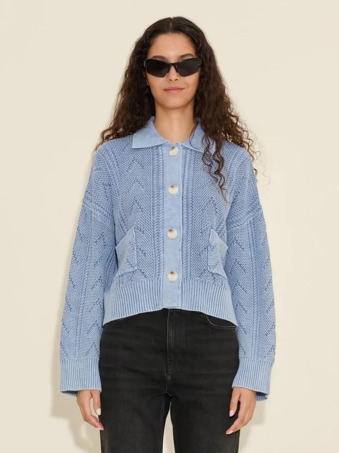 Knitwear Women Holzweiler Serena Knit Cardigan Lt Blue