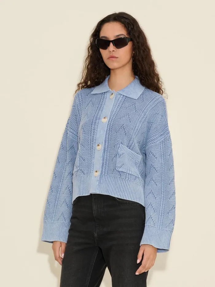 Knitwear Women Holzweiler Serena Knit Cardigan Lt Blue