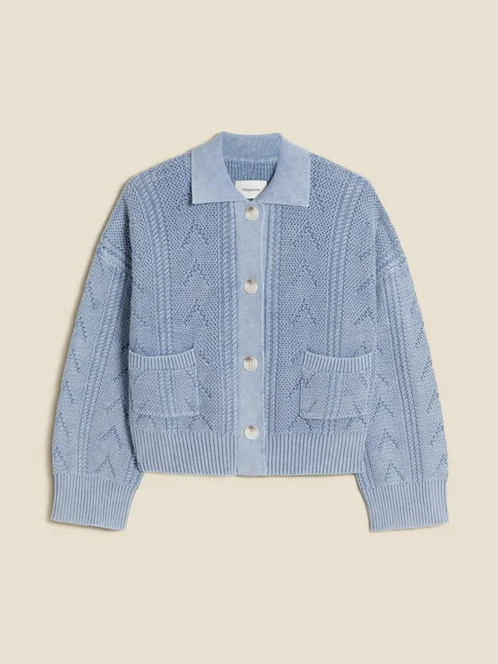 Knitwear Women Holzweiler Serena Knit Cardigan Lt Blue