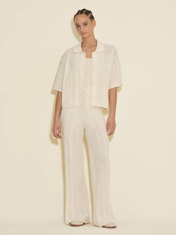 Knitwear Women Holzweiler Thiril Crochet Knit Trousers White