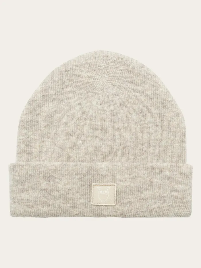 KnowledgeCotton Apparel Accessories Kids Wool Beanie Nature Melange 8211 Kids