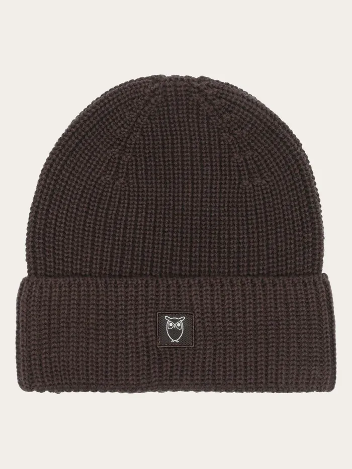 KnowledgeCotton Apparel Accessories Ribbing Hat Chocolate Plum 8211 Men