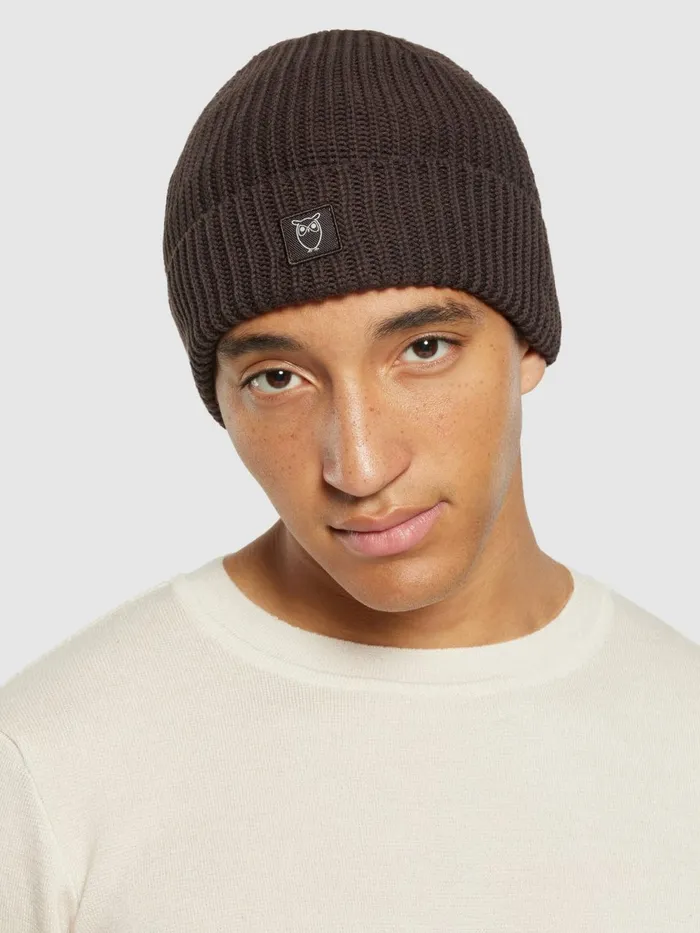 KnowledgeCotton Apparel Accessories Ribbing Hat Chocolate Plum 8211 Men KnowledgeCotton Apparel Accessories Ribbing Hat Chocolate Plum 8211 Men