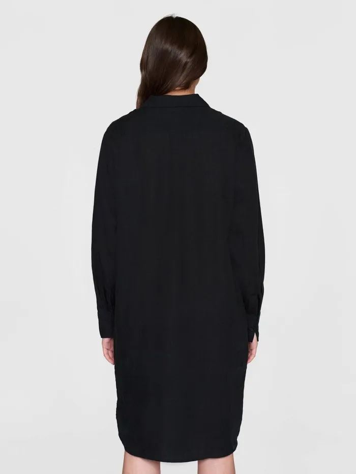 KnowledgeCotton Apparel Dresses And Skirts Classic Linen Dress Black Jet 8211 Women KnowledgeCotton Apparel Dresses And Skirts Classic Linen Dress Black Jet 8211 Women