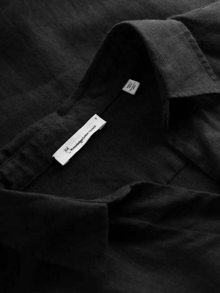 KnowledgeCotton Apparel Dresses And Skirts Classic Linen Dress Black Jet 8211 Women KnowledgeCotton Apparel Dresses And Skirts Classic Linen Dress Black Jet 8211 Women