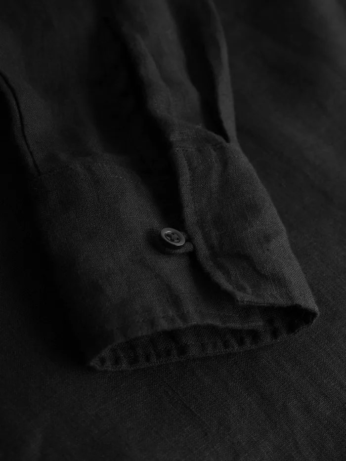 KnowledgeCotton Apparel Dresses And Skirts Classic Linen Dress Black Jet 8211 Women KnowledgeCotton Apparel Dresses And Skirts Classic Linen Dress Black Jet 8211 Women