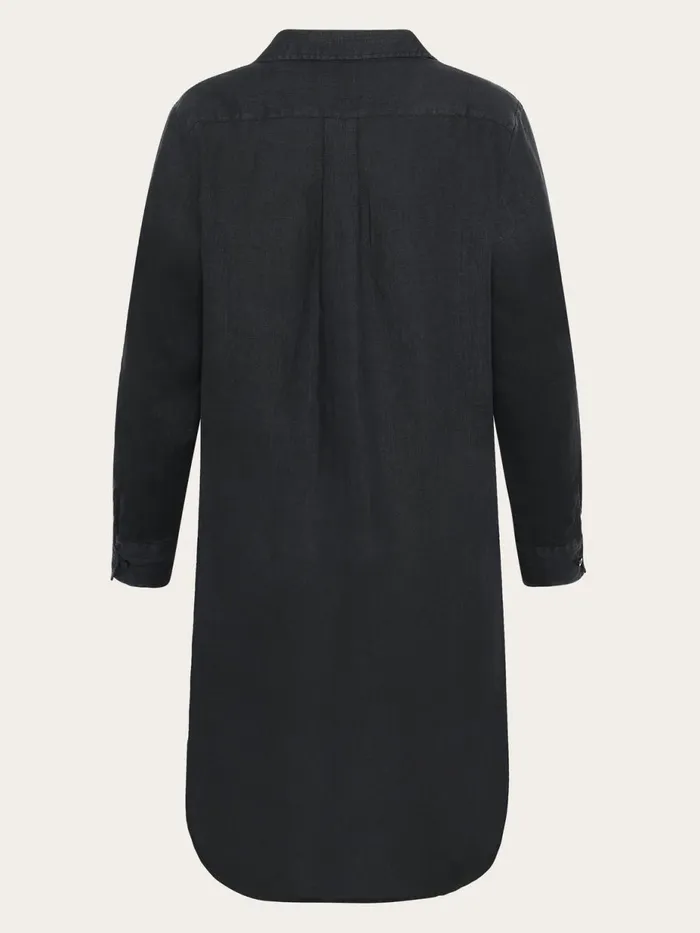 KnowledgeCotton Apparel Dresses And Skirts Classic Linen Dress Black Jet 8211 Women KnowledgeCotton Apparel Dresses And Skirts Classic Linen Dress Black Jet 8211 Women