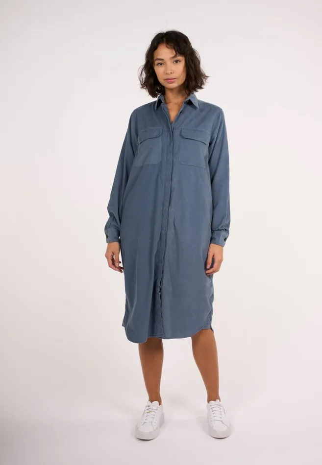 KnowledgeCotton Apparel Dresses And Skirts Corduroy Shirt Dress China Blue 8211 Women KnowledgeCotton Apparel Dresses And Skirts Corduroy Shirt Dress China Blue 8211 Women
