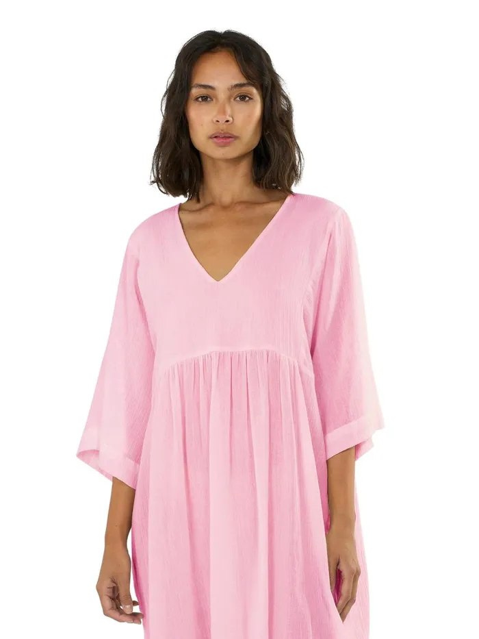 KnowledgeCotton Apparel Dresses And Skirts Cotton Crepe Ashape Dress Parfait Pink 8211 Women KnowledgeCotton Apparel Dresses And Skirts Cotton Crepe Ashape Dress Parfait Pink 8211 Women
