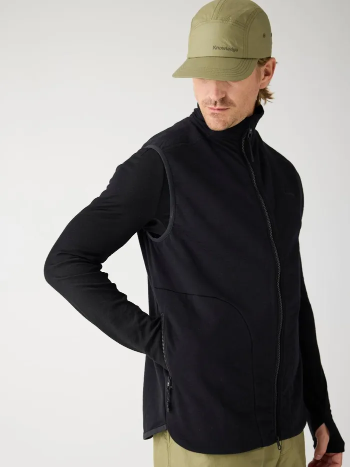 KnowledgeCotton Apparel Fleece Dynamic Wool 320 Fleece Vest Black Jet 8211 Men KnowledgeCotton Apparel Fleece Dynamic Wool 320 Fleece Vest Black Jet 8211 Men