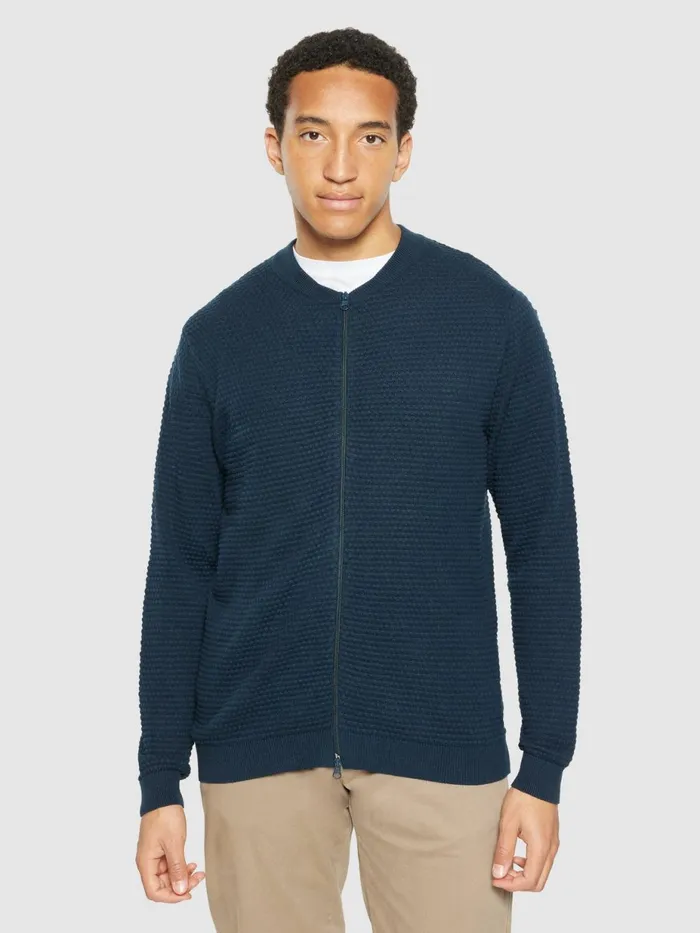 KnowledgeCotton Apparel Knits Bubble Knit Cardigan Regenerative Organic Certified 8211 Men KnowledgeCotton Apparel Knits Bubble Knit Cardigan Regenerative Organic Certified 8211 Men