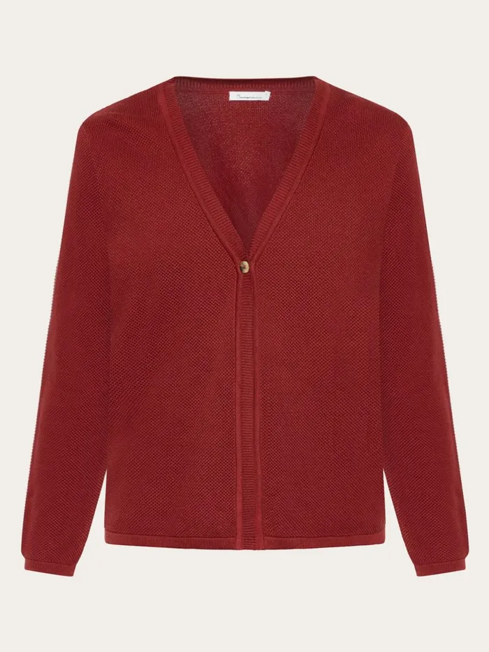 KnowledgeCotton Apparel Knits Cotton Micro Bubble Cardigan Regenerative Organic Certified 8211 Women