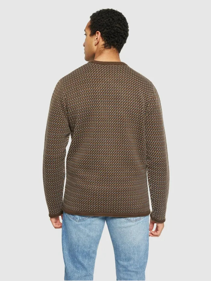 KnowledgeCotton Apparel Knits Jacquard Crew Neck Knit Regenerative Organic Certified 8211 Men KnowledgeCotton Apparel Knits Jacquard Crew Neck Knit Regenerative Organic Certified 8211 Men