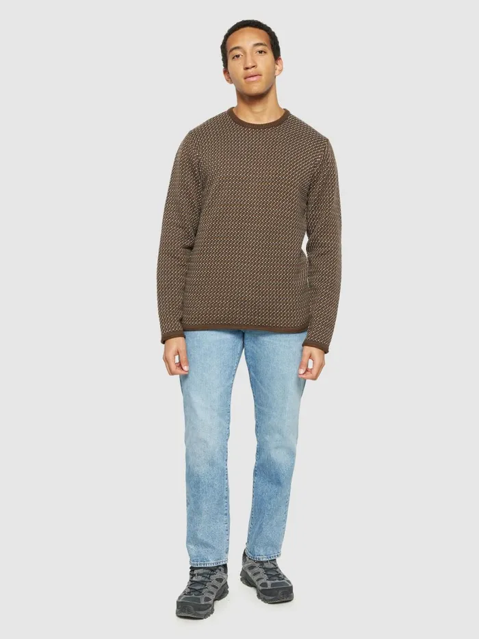 KnowledgeCotton Apparel Knits Jacquard Crew Neck Knit Regenerative Organic Certified 8211 Men KnowledgeCotton Apparel Knits Jacquard Crew Neck Knit Regenerative Organic Certified 8211 Men
