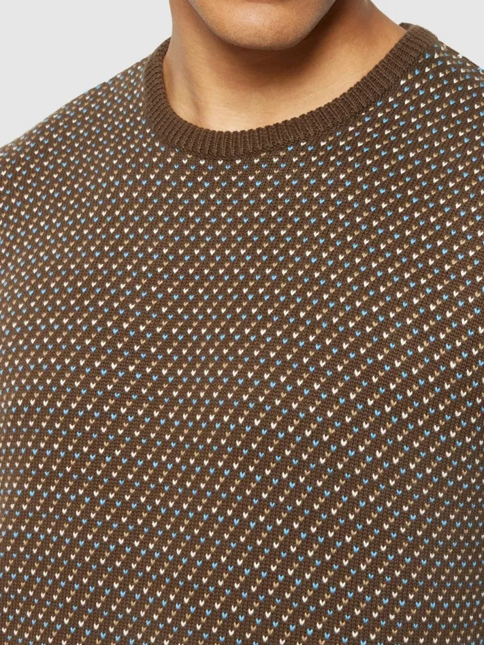 KnowledgeCotton Apparel Knits Jacquard Crew Neck Knit Regenerative Organic Certified 8211 Men KnowledgeCotton Apparel Knits Jacquard Crew Neck Knit Regenerative Organic Certified 8211 Men