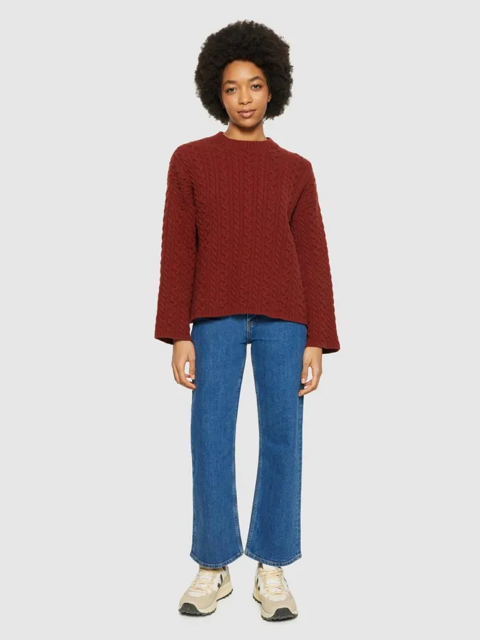 KnowledgeCotton Apparel Knits Lambswool Cable Crew Neck Rws 8211 Women KnowledgeCotton Apparel Knits Lambswool Cable Crew Neck Rws 8211 Women