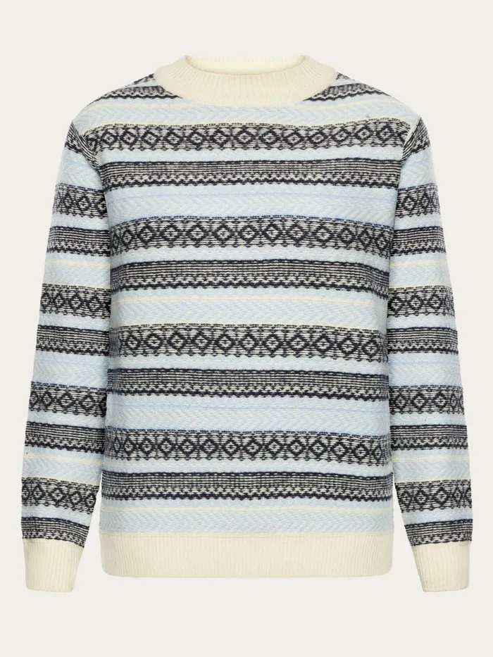 KnowledgeCotton Apparel Knits Lambswool Pattern Crew Neck Rws 8211 Women